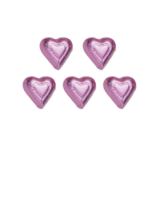 4 oz Pink Foiled Hearts Milk Chocolate