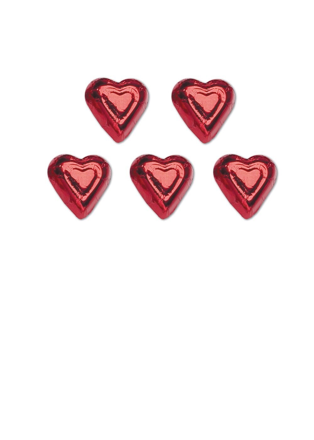 4 oz Red Foiled Hearts Milk Chocolate