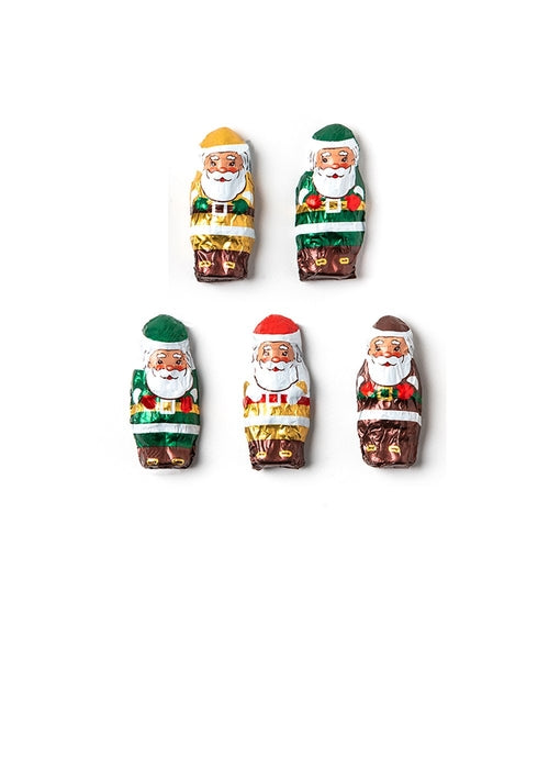 4 oz Dark Mini Santas - Foiled Dark Chocolate